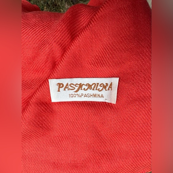 100% Pashmina Scarf Wrap Shawl — Coral — 28” x 72” - Picture 13 of 15